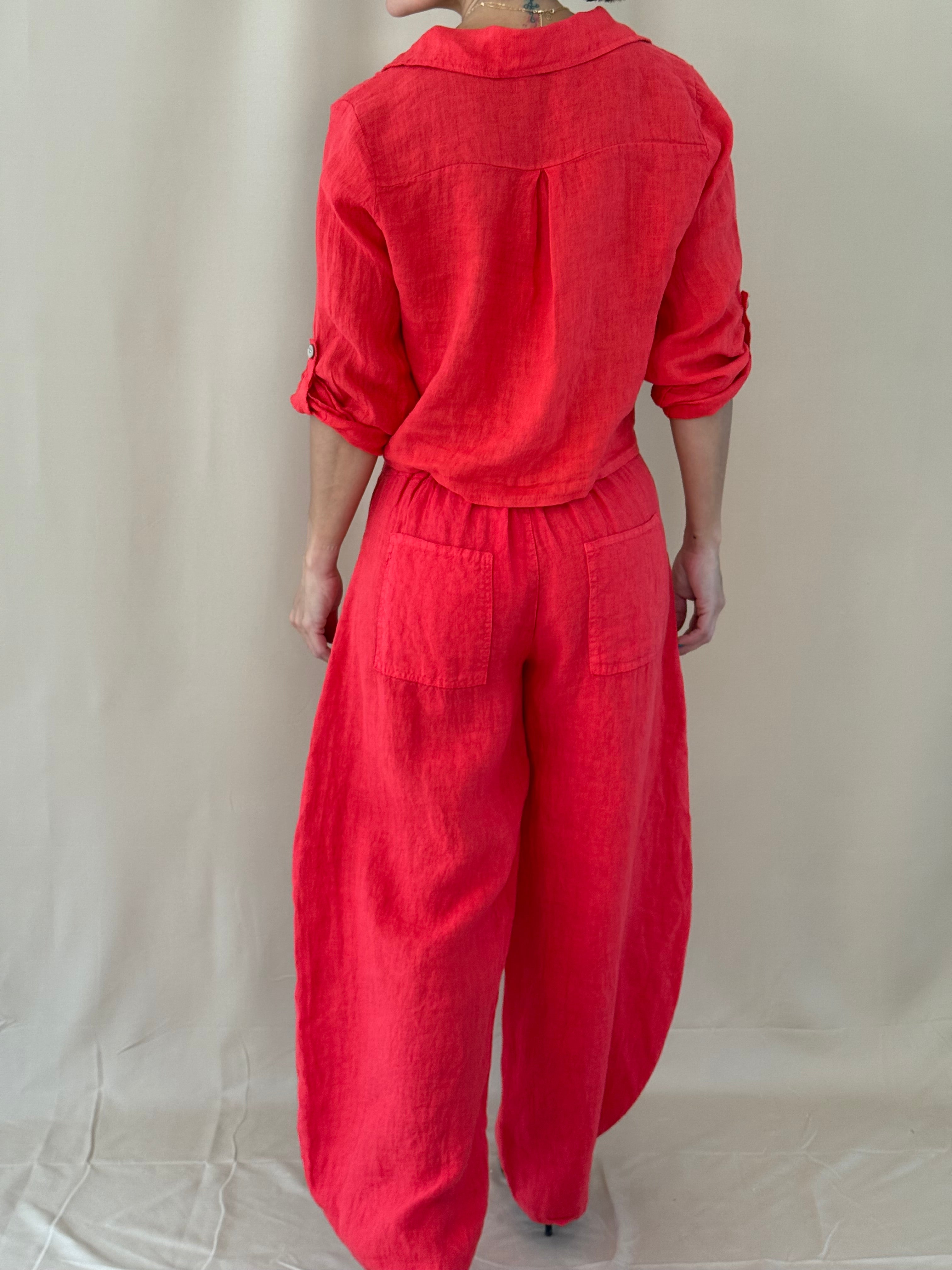 Red Ruby Linen set