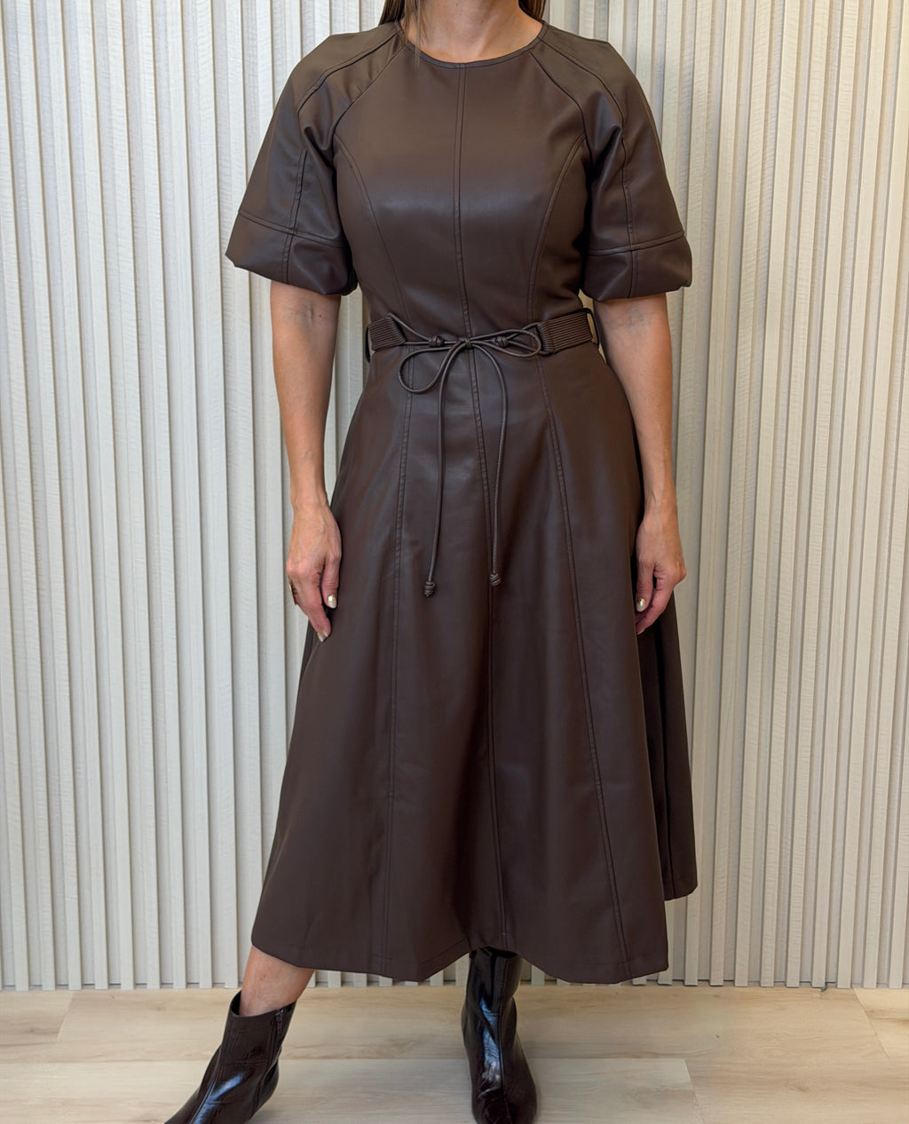 Faux Leather Dress