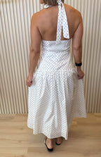 Polkadot Halter Maxi Dress