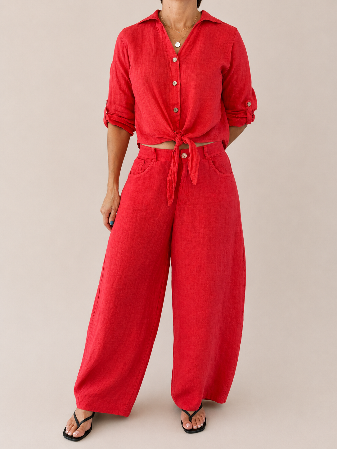 Red Ruby Linen set