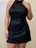 Halter Neck Drape Dress