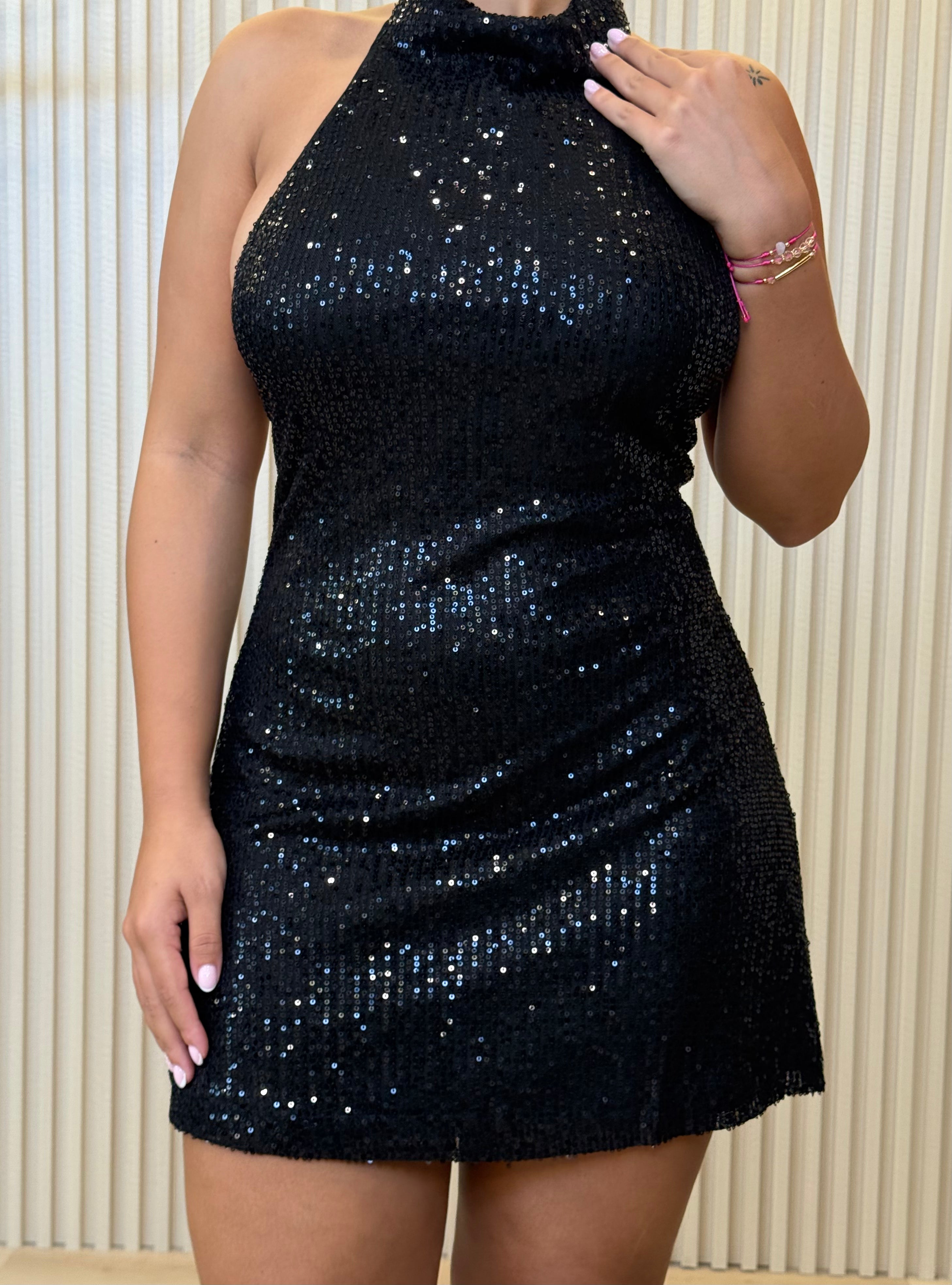 Halter Neck Drape Dress