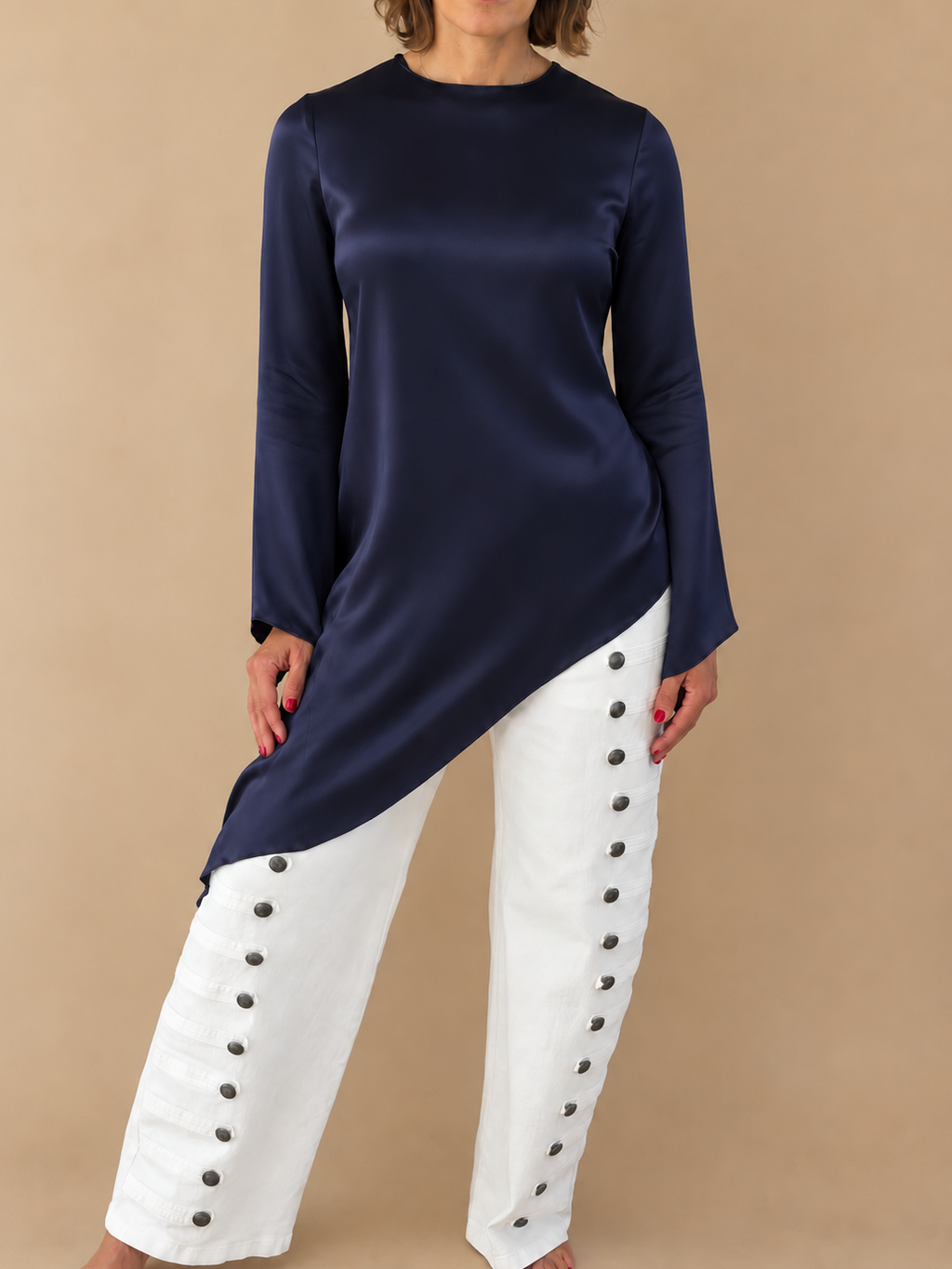 Indigo Satin Blouse