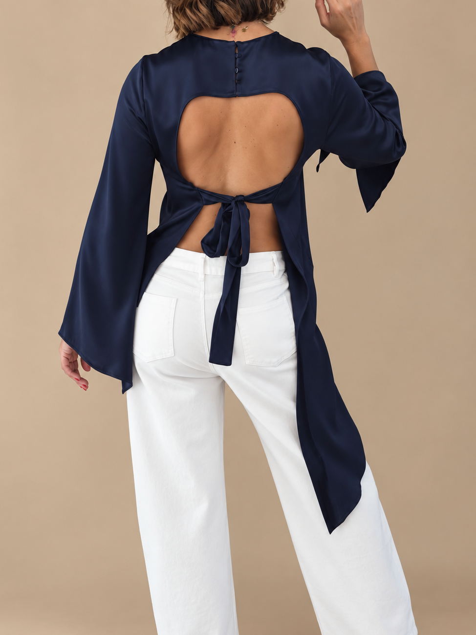 Indigo Satin Blouse