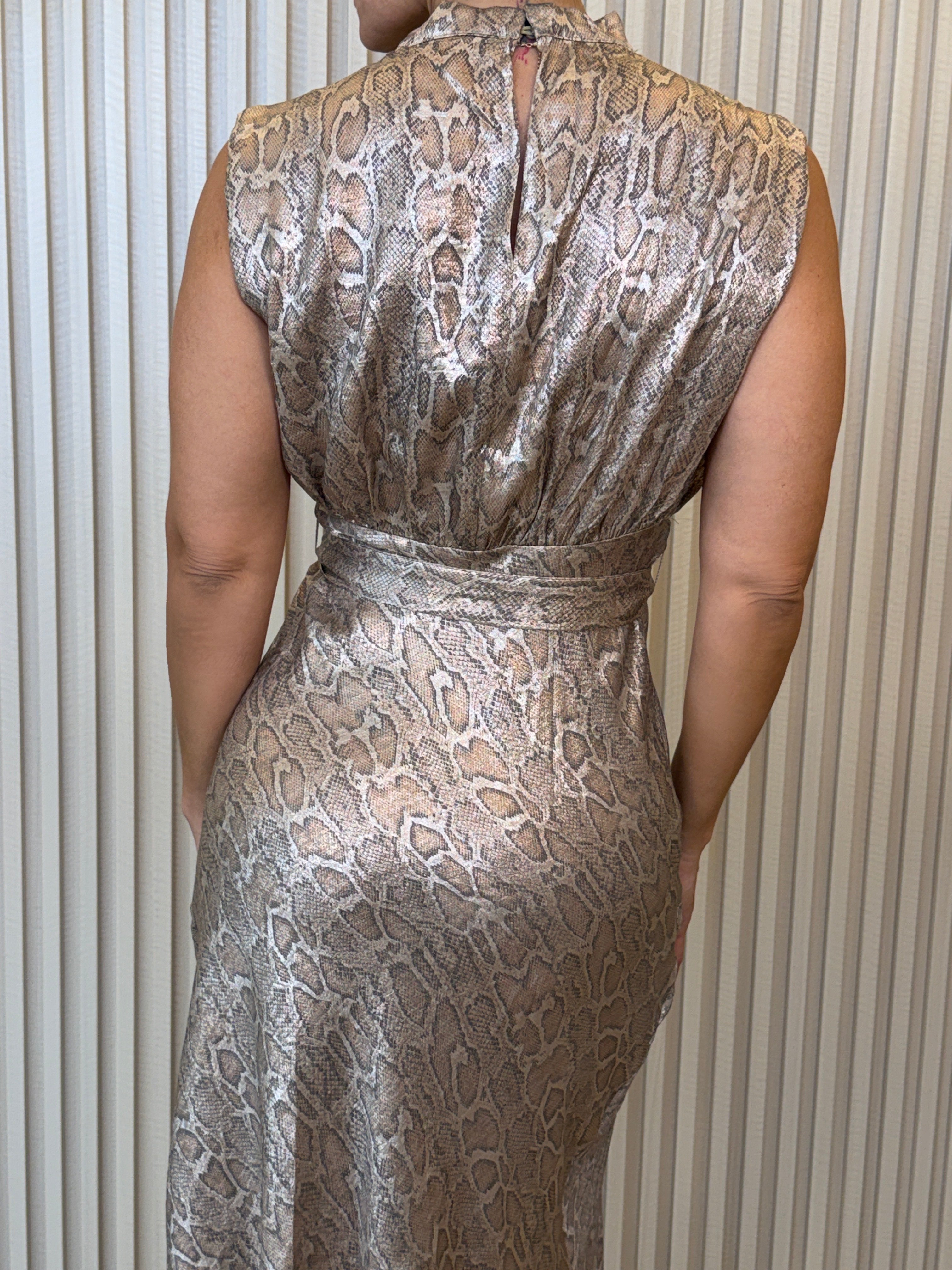 Mock Neck Sleeveless Midi Dress