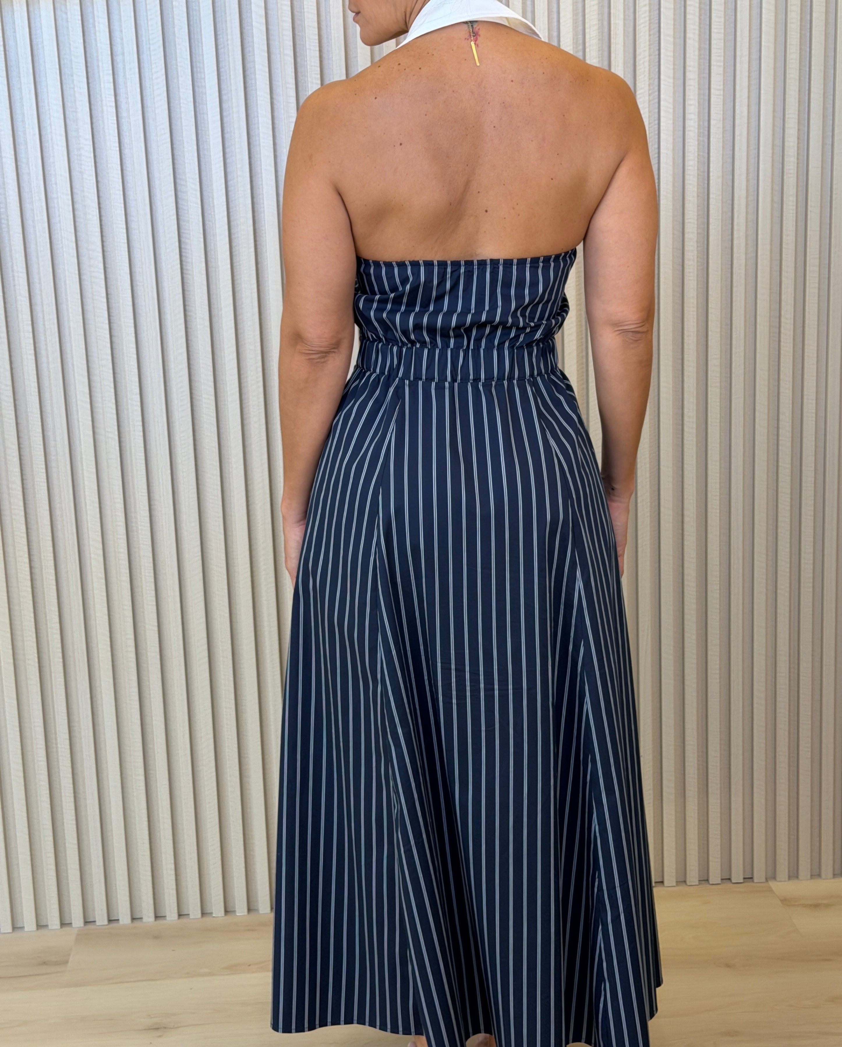 Blue Striped Shirt Dress