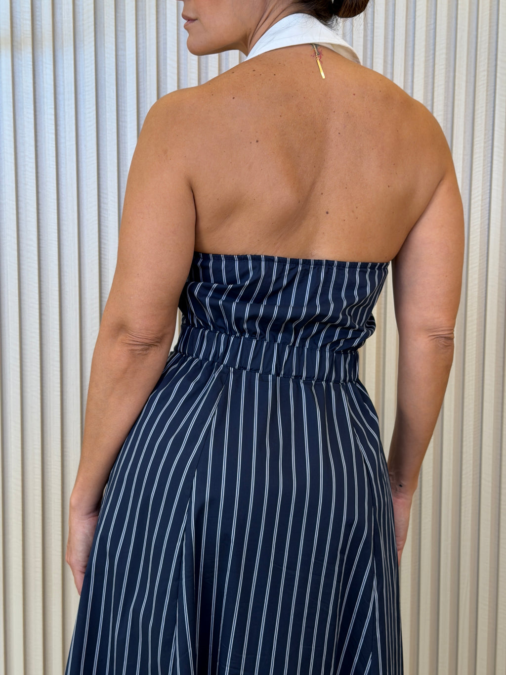 Blue Striped Shirt Dress