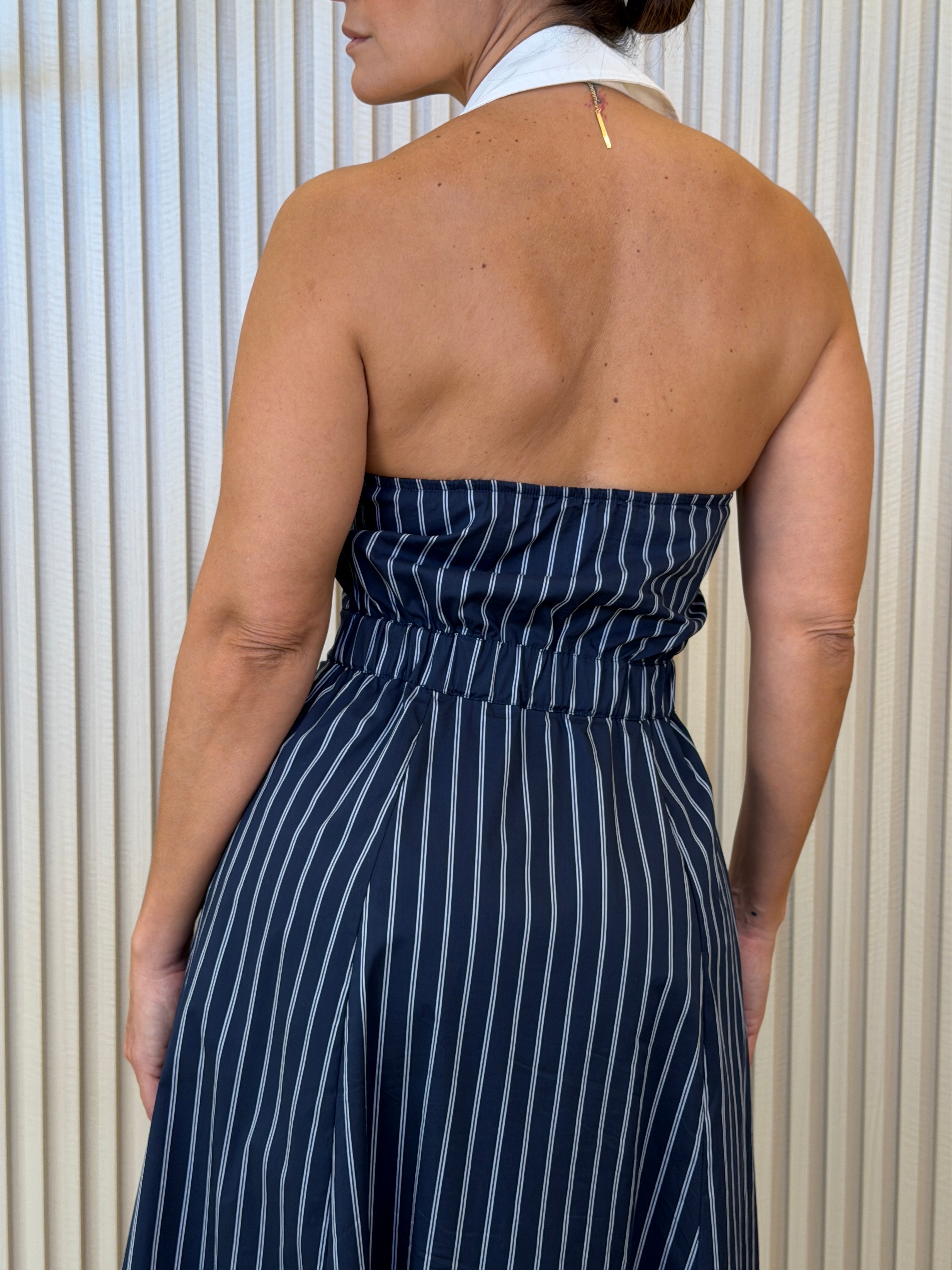 Blue Striped Shirt Dress