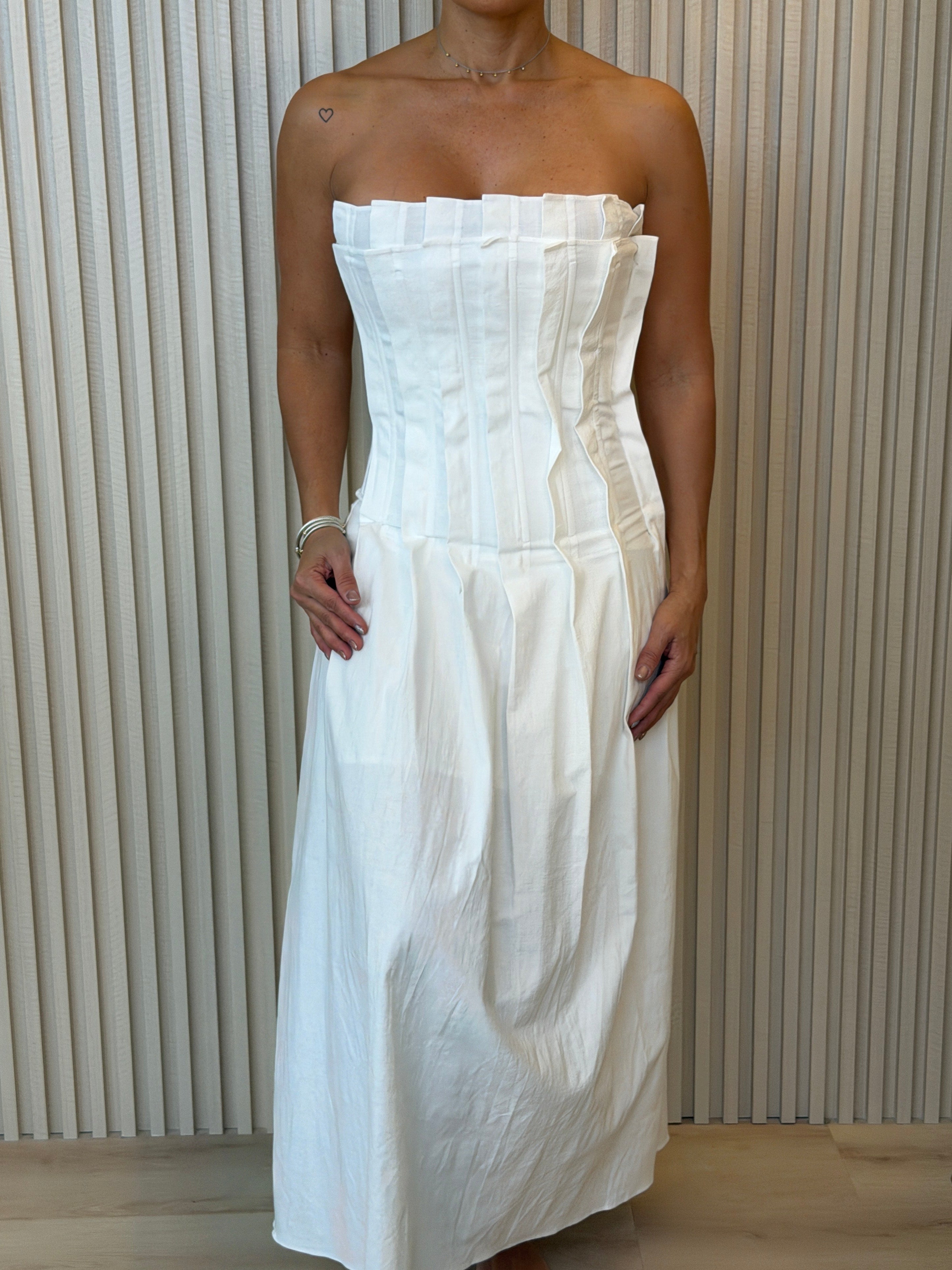 Pleat maxi dress