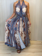 Boho Halter Neck Maxi Dress