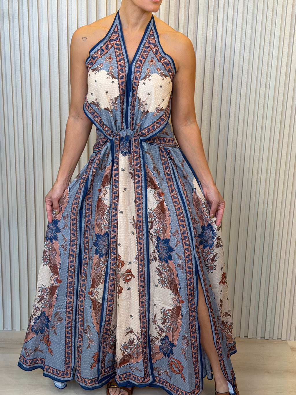 Boho Halter Neck Maxi Dress