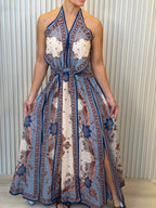 Boho Halter Neck Maxi Dress
