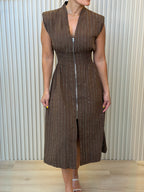 V-Neck glitter stripe deress