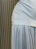 Tube Maxi Dress With Sheer Skirt