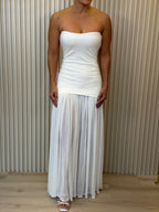 Tube Maxi Dress With Sheer Skirt