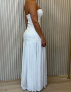 Tube Maxi Dress With Sheer Skirt