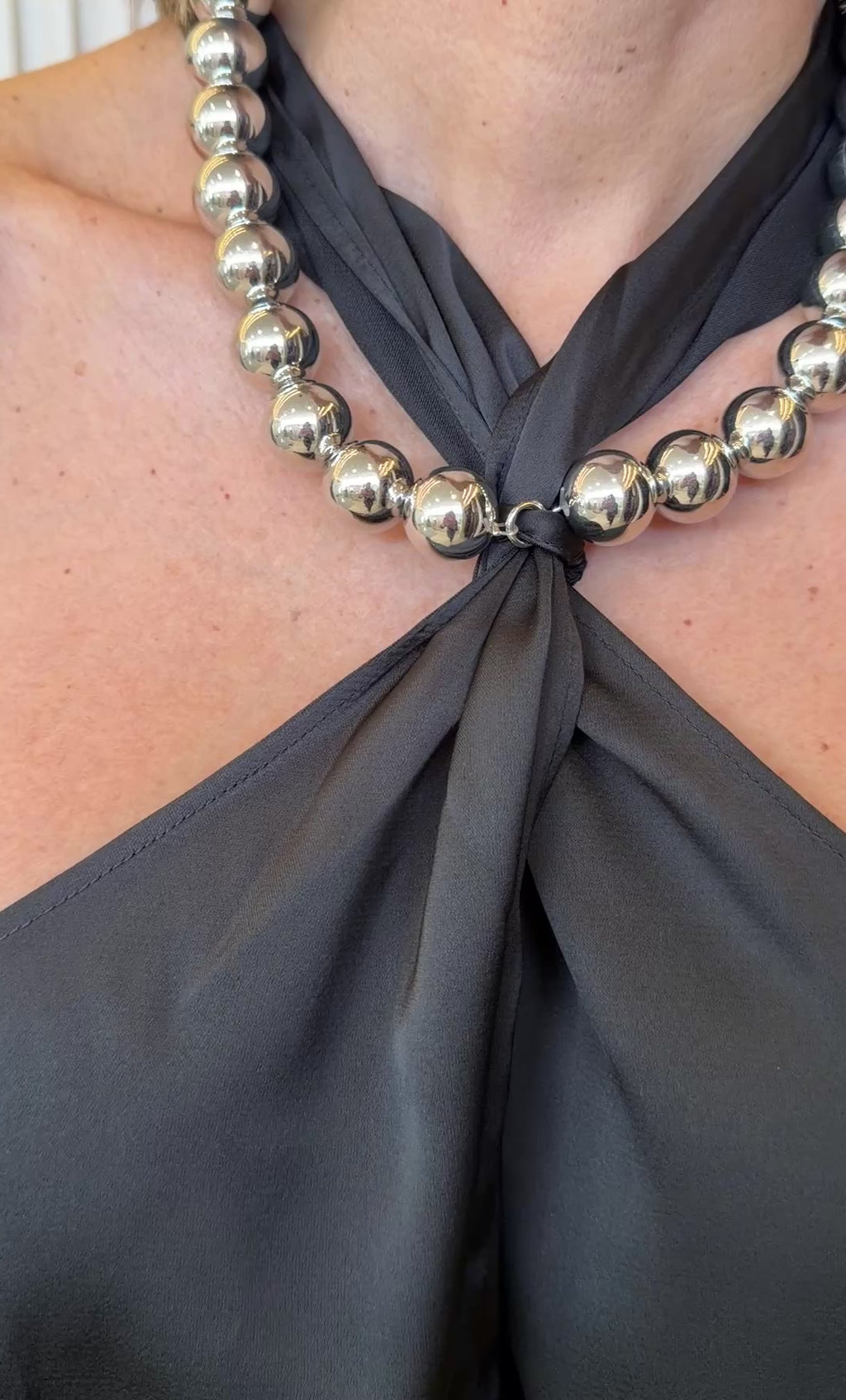 Halter Top with Silver Beads